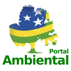 Logo do portal ambiental, uma árvore colorida com a bandeira de Goiás